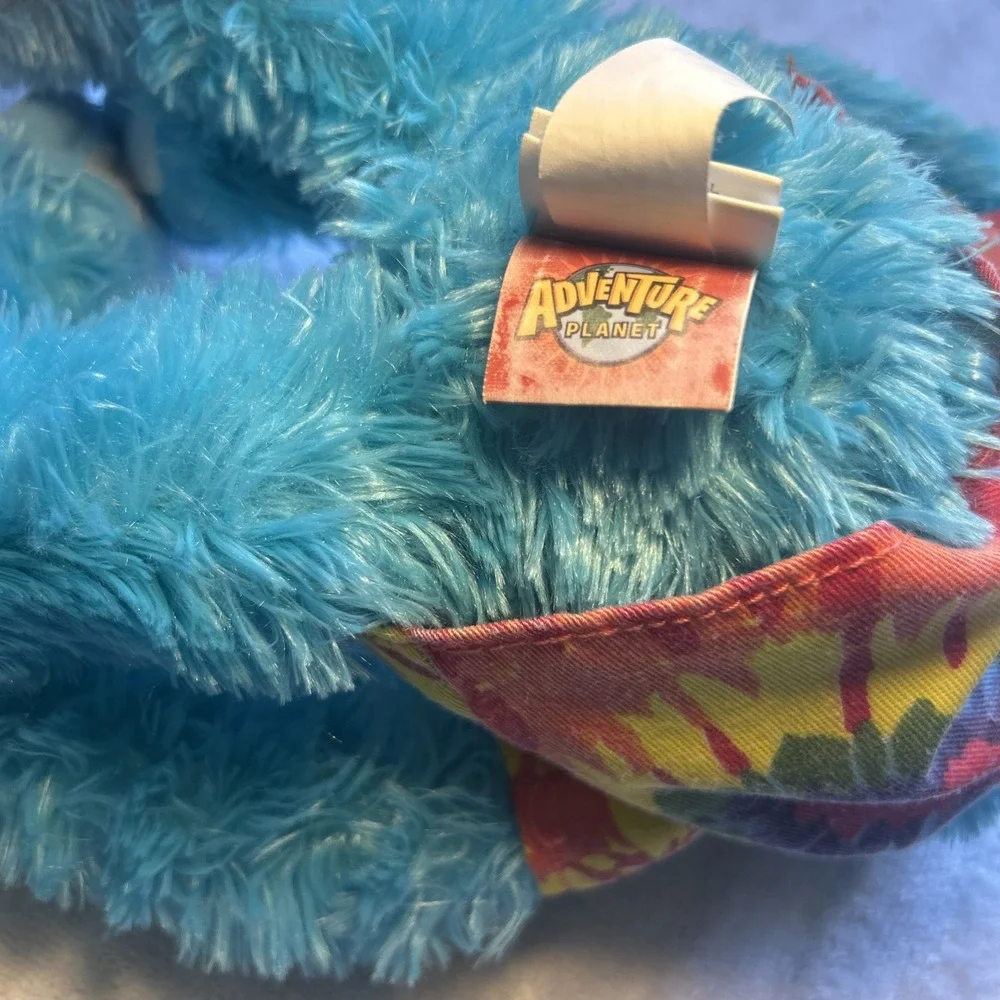 ADVENTURE PLANET Hanging Monkey Blue Plush PEACE Tie-Dyed Shirt